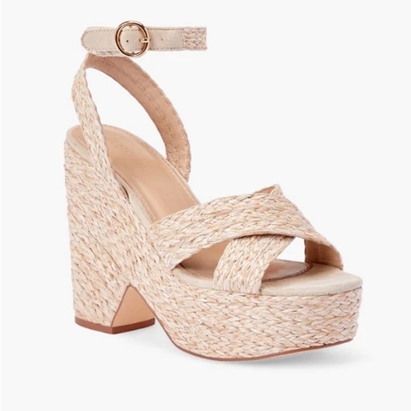 JustFab Shoes - New in Box Just Fab Mia Rafia Wedge